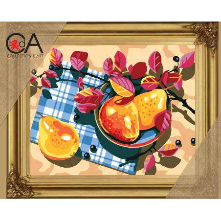 Gobeleno rinkinys su spausdintu drobės 22x30 Pears CDA6317K