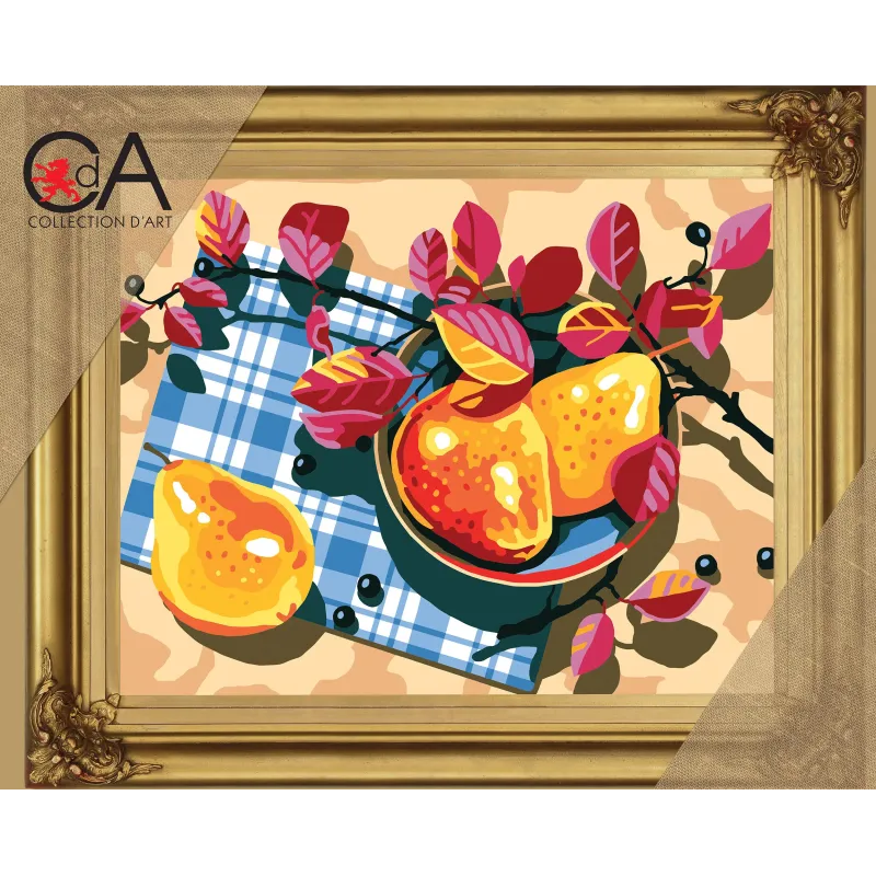 Gobeleno rinkinys su spausdintu drobės 22x30 Pears CDA6317K