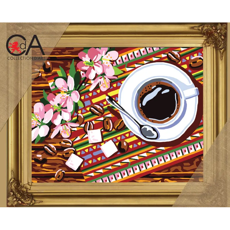 Gobeleno rinkinys su spausdinta drobe 22x30 Coffee CDA6316K