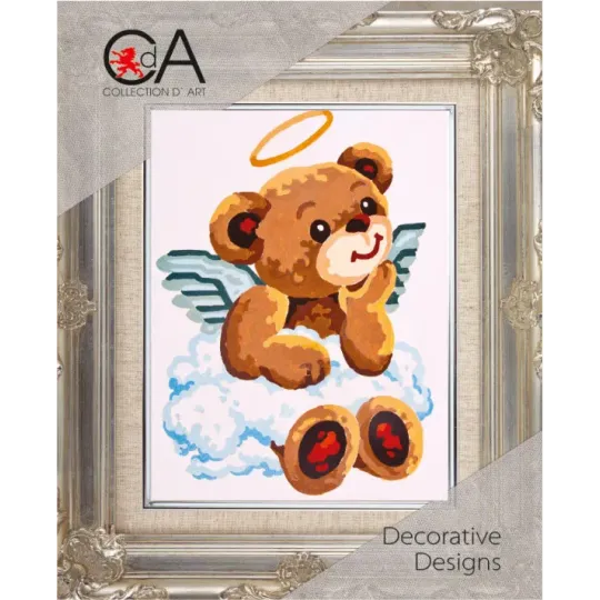 Tapestry Kit with printed canvas 14x18 Angel Bear CDA3179K