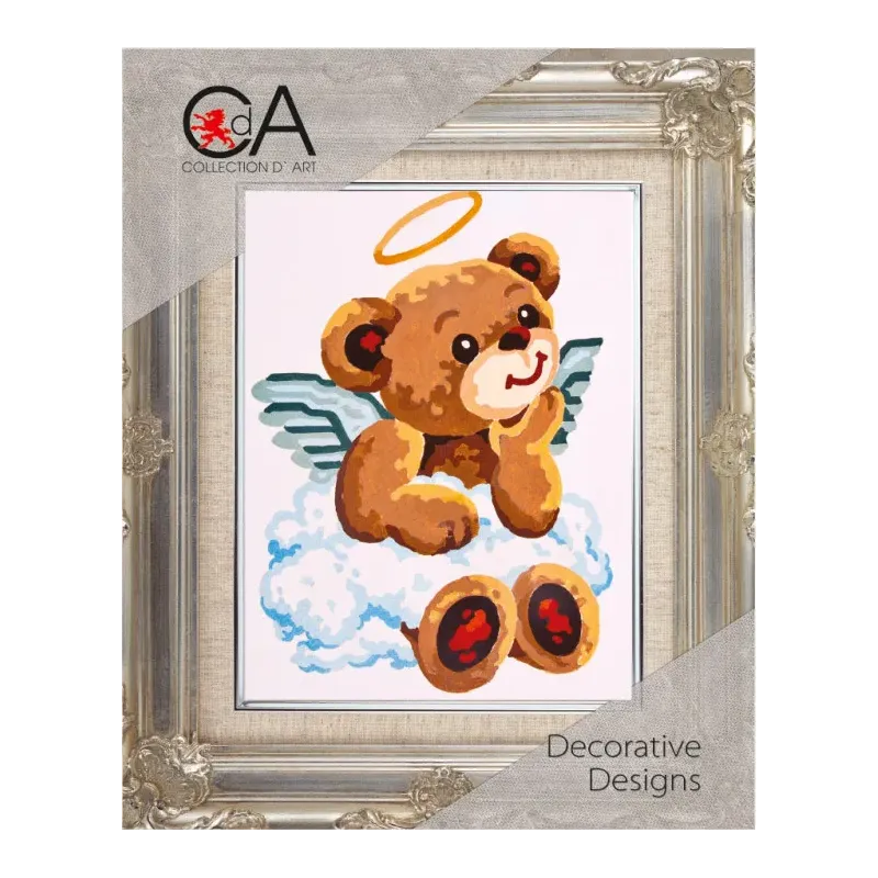 Gobelin-Set mit bedruckter Leinwand 14x18 Angel Bear CDA3179K