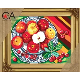 Gobeleno rinkinys su spausdintu drobė 22x30 obuoliai CDA6314K