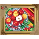 Gobelin-Set mit bedruckter Leinwand 22x30 Äpfel CDA6314K