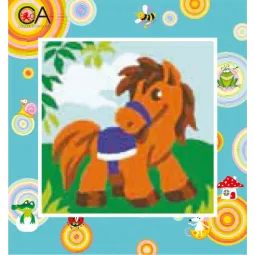 Wandteppich-Set mit bedruckter Leinwand 15x15 Pony CDA2009K