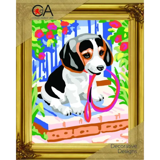 Tapestry Kit with printed canvas 22x30 Puppy CDA6309K