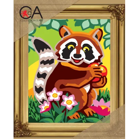 Tapestry Kit with printed canvas 22x30 Raccoon CDA6306K