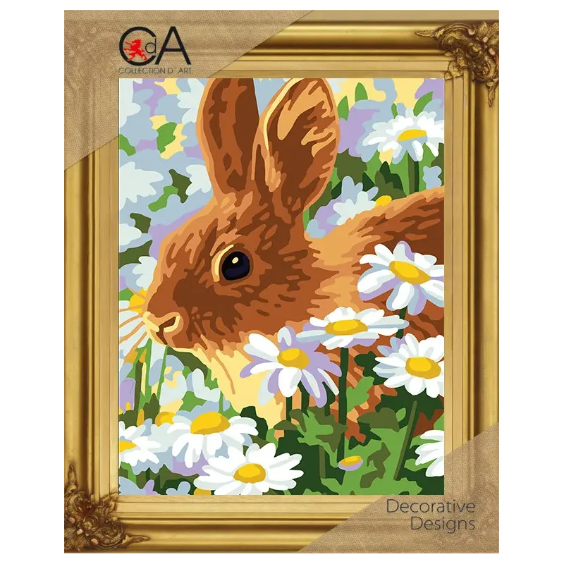 Kit de tapisserie avec toile imprimée 22x30 Rabbit CDA6329K