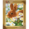 Kit de tapisserie avec toile imprimée 22x30 Rabbit CDA6329K