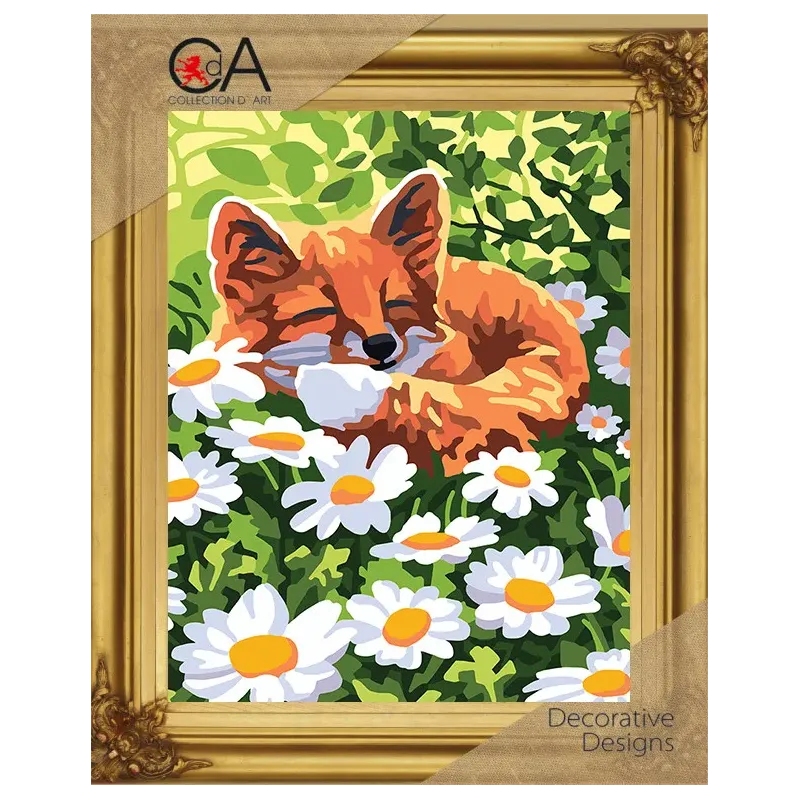 Gobelin-Set mit bedruckter Leinwand 22x30 Fuchs CDA6328K