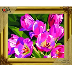 Kit de tapisserie avec toile imprimée 22x30 Fleurs sauvages CDA6289K