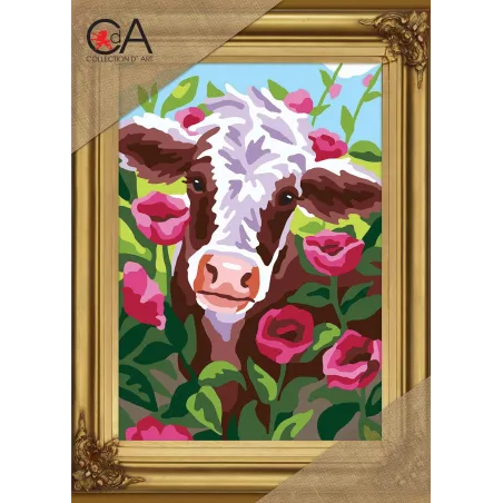 Tapestry Kit with printed canvas 22x30 Cow CDA6286K
