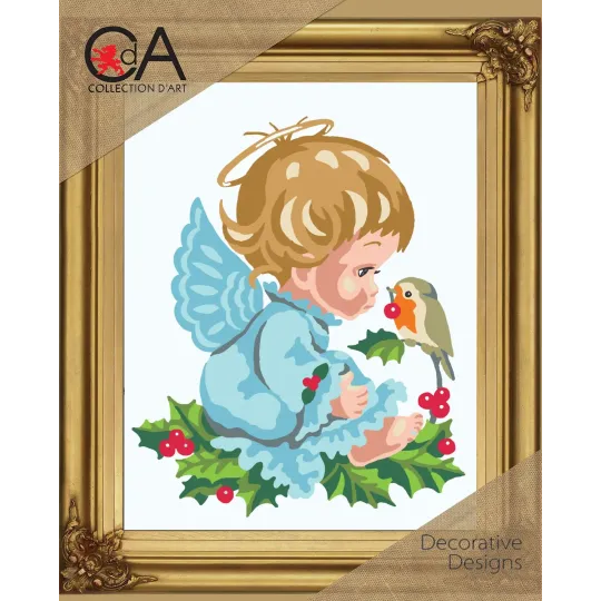 Tapestry Kit with printed canvas 22x30 The angel CDA6285K