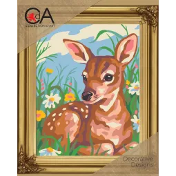 Gobelin-Set mit bedruckter Leinwand 22x30 Der Hirsch CDA6283K