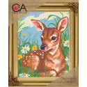 Kit de tapisserie avec toile imprimée 22x30 Le cerf CDA6283K