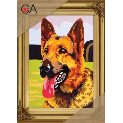 Gobelin-Set mit bedruckter Leinwand 22x30 Deutscher Schäferhund CDA6260K