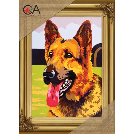 Gobelin-Set mit bedruckter Leinwand 22x30 Deutscher Schäferhund CDA6260K