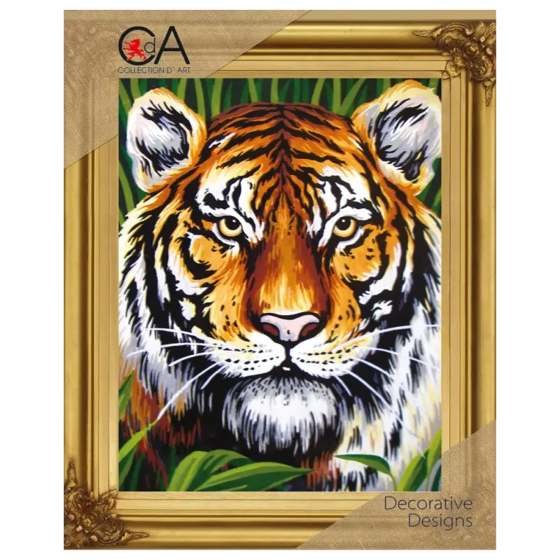 Tapestry Kit with printed canvas 22x30 Tiger CDA6253K