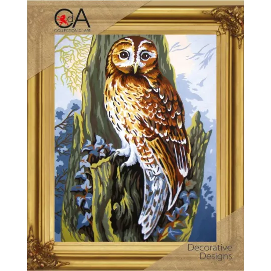 Tapestry Kit with printed canvas 22x30 Owl CDA6252K