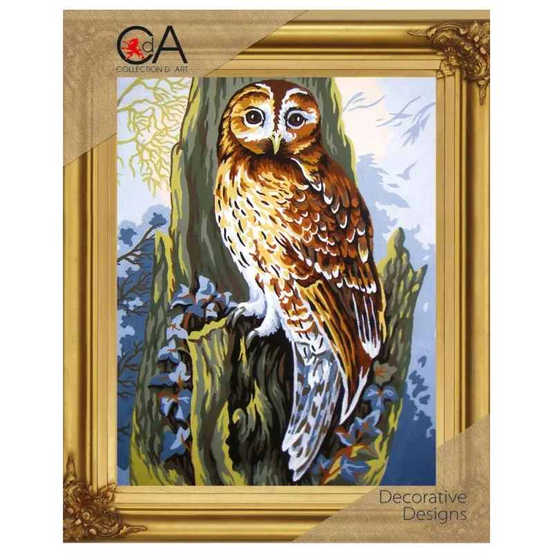Tapestry Kit with printed canvas 22x30 Owl CDA6252K