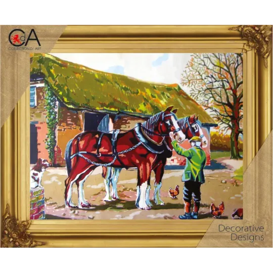 Gobelenų rinkinys su atspausdintu drobės paveikslu 22x30 Proud Clydesdales CDA6250K