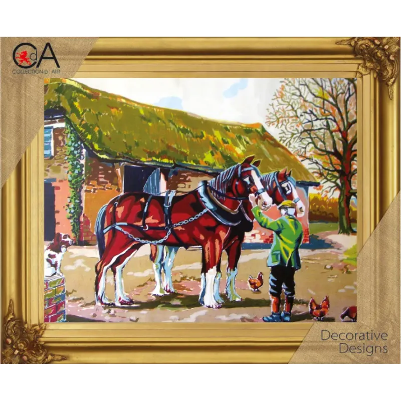 Gobelenų rinkinys su atspausdintu drobės paveikslu 22x30 Proud Clydesdales CDA6250K