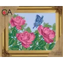 Tapestry Kit with printed canvas 30x22 Butterfly on the flower CDA6244K