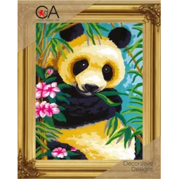 Gobelin-Set mit bedruckter Leinwand 22x30 Panda CDA6238K