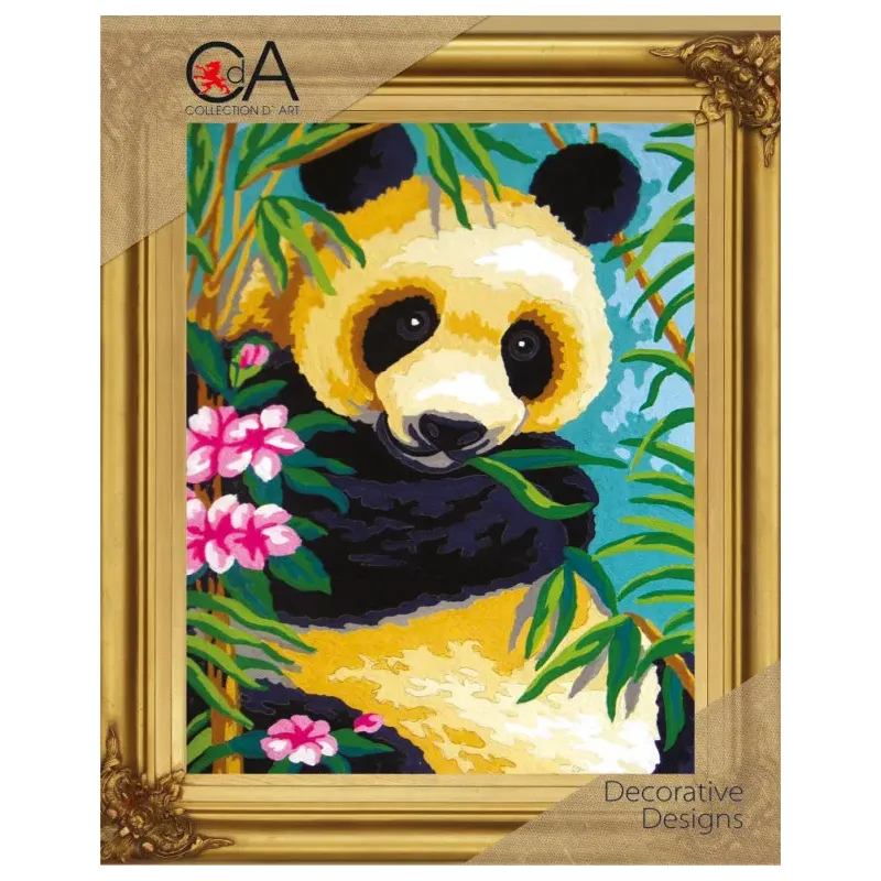 Gobeleno rinkinys su spausdintu drobės 22x30 Panda CDA6238K