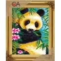 Kit de tapisserie avec toile imprimée 22x30 Panda CDA6238K