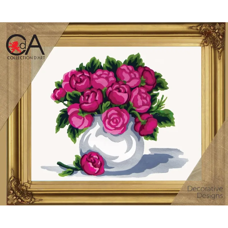 Tapestry Kit with printed canvas 30x22 Flowers in a vase CDA6197K