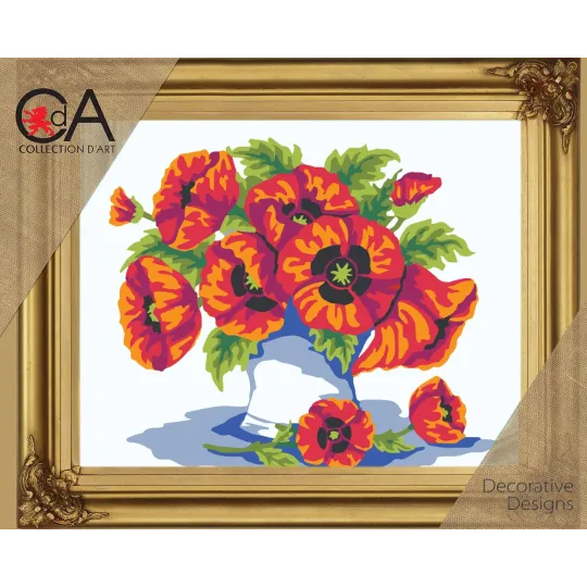 Tapestry Kit with printed canvas 30x22 Flowers in a vase CDA6195K