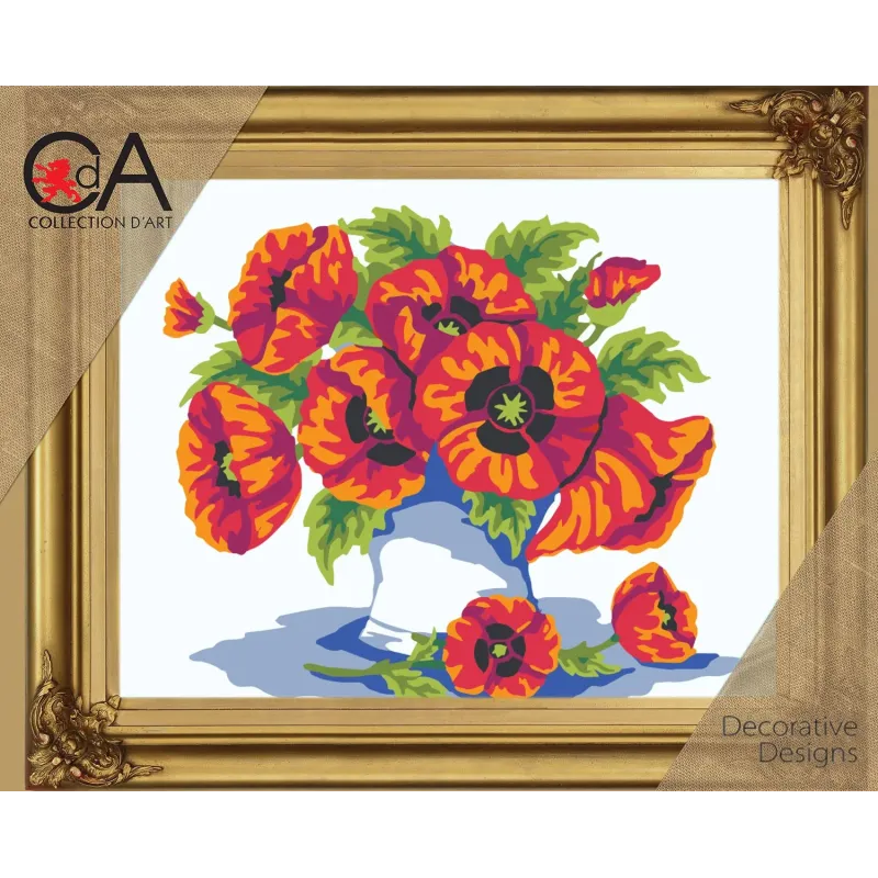 Tapestry Kit with printed canvas 30x22 Flowers in a vase CDA6195K