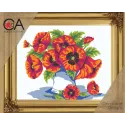 Kit de tapisserie avec toile imprimée 30x22 Fleurs dans un vase CDA6195K