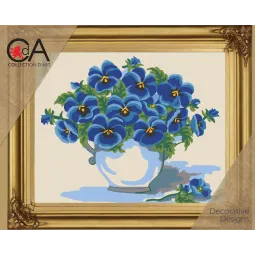 Tapestry Kit with printed canvas 30x22 Flowers in a vase CDA6194K