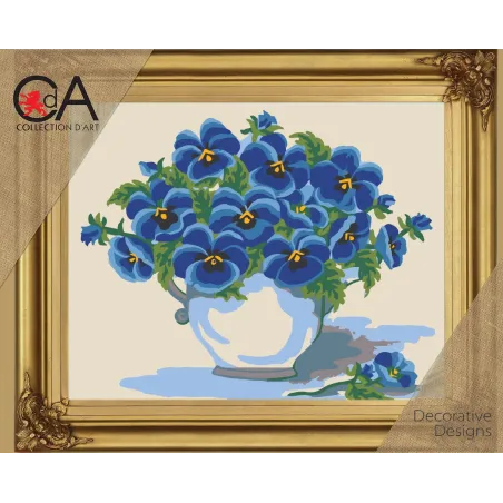 Kit de tapisserie avec toile imprimée 30x22 Fleurs dans un vase CDA6194K