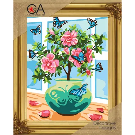 Kit de tapisserie avec toile imprimée 22x30 Romance CDA6318K