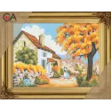 Tapestry Kit with printed canvas 22x30 Stone Cottage CDA6039K