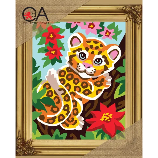 Gobeleno rinkinys su spausdintu drobė 22x30 Leopard CDA6303K