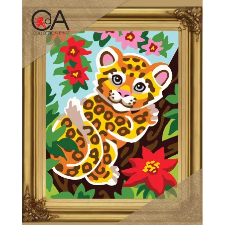 Gobeleno rinkinys su spausdintu drobė 22x30 Leopard CDA6303K