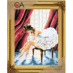 Gobelin-Set mit bedruckter Leinwand 22x30 Die Ballerina CDA6035K