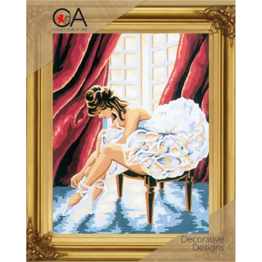 Tapestry Kit with printed canvas 22x30 The Ballerina CDA6035K