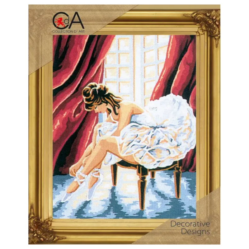 Gobeleno rinkinys su spausdintu drobė 22x30 Balerina CDA6035K