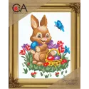 Gobelin-Set mit bedruckter Leinwand 22x30 Osterhase CDA6301K