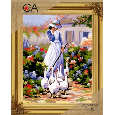 Tapestry Kit with printed canvas 20x30 Goose Girl CDA6033K