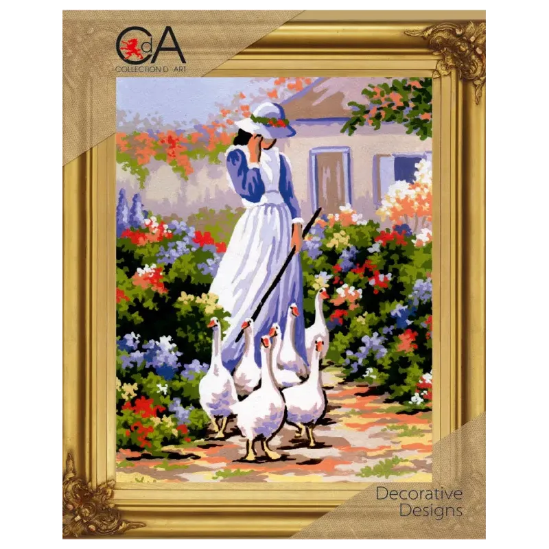 Tapestry Kit with printed canvas 20x30 Goose Girl CDA6033K