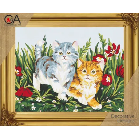 Набор для гобелена с печатным холстом 22x30 Игривые котята CDA6032K