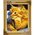 Tapestry Kit with printed canvas 22x30 Golden Kitten CDA6229K