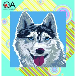 Tapestry Kit with printed canvas 19x19 Husky CDA4017K