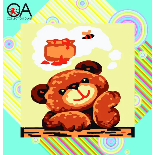 Tapestry Kit with printed canvas 19x19 Honey Dreams CDA4016K