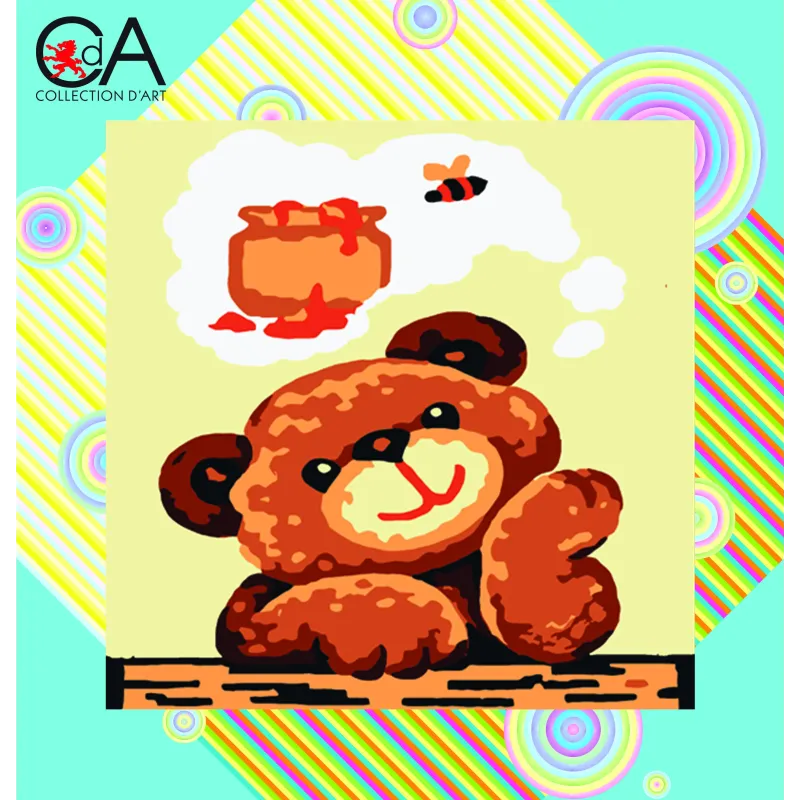 Kit tapisserie avec toile imprimée 19x19 Rêves de miel CDA4016K